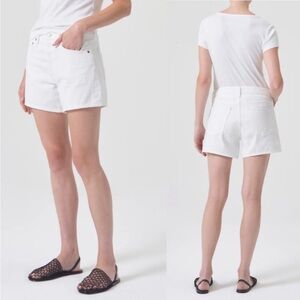 NWT Agolde Organic Cotton Parker Long Jean Shorts Dough 27